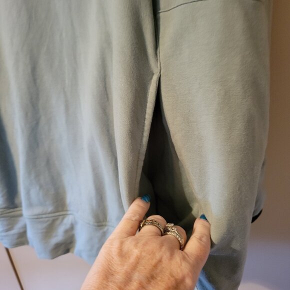 Reebok 3XL Mens Hooded Sweatshirt Black Triangle Logo Gaiter Neck Seafoam Green - Picture 10 of 13